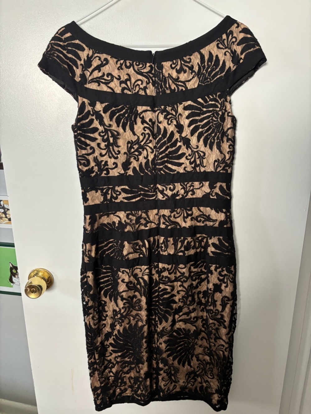 Tadashi Shoji Black Lace Feminine Quiet Luxury Flirty Designer Chic Midi Dress - Picture 6 of 6